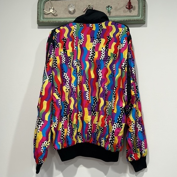 Vintage 80-90 hot dogger windbreaker zip light weight multi color print jacket - Picture 6 of 6
